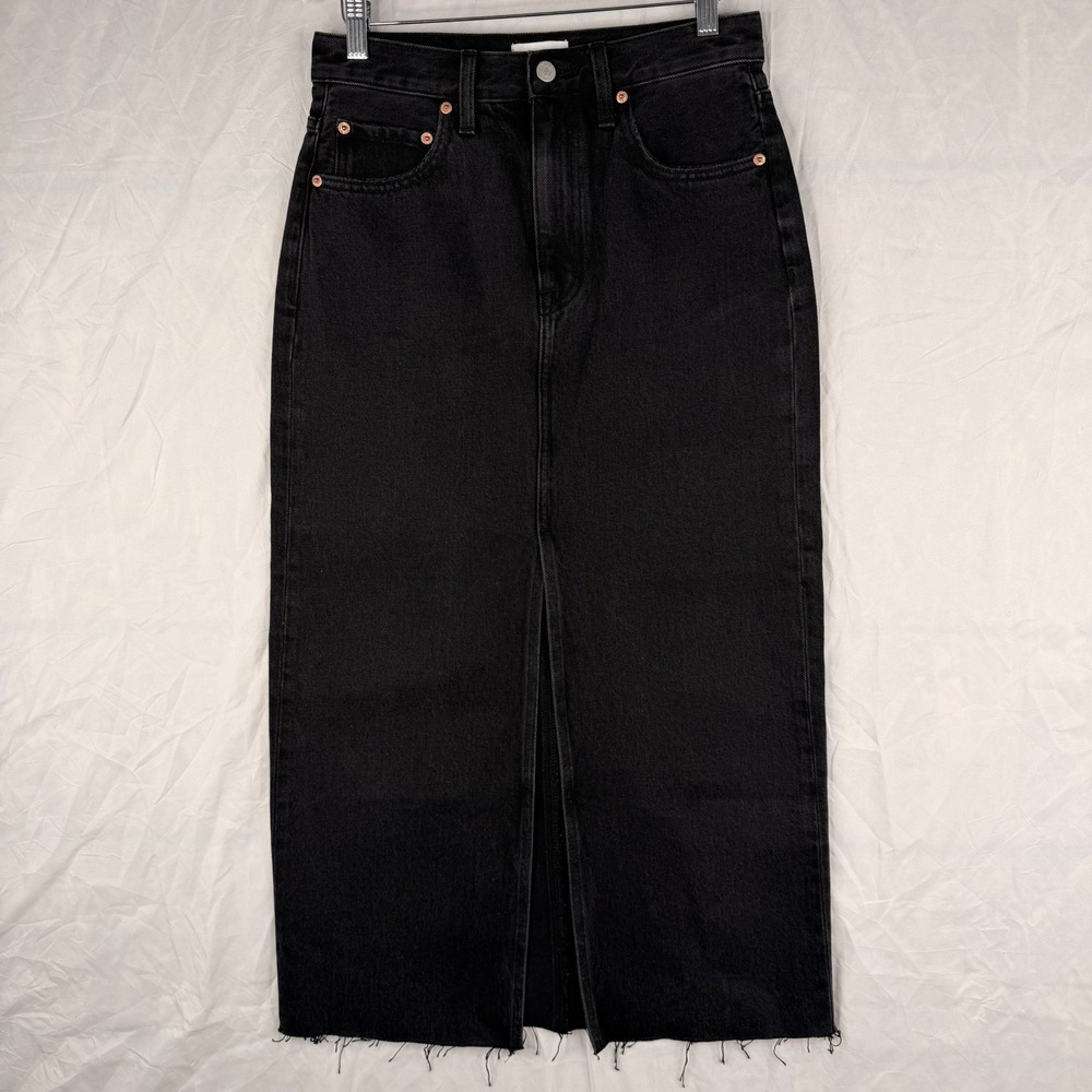 Pistola ALICE Los Angeles Black Denim Midi Skirt HIGH RISE SZ-26-NWT Cotton - Picture 9 of 16